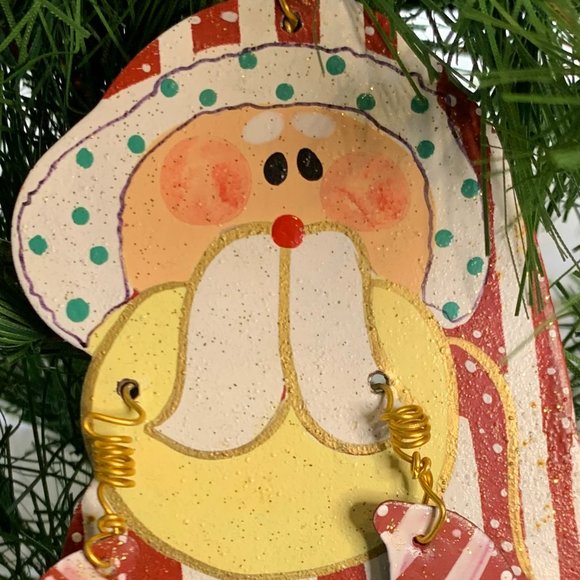 Santa metal ornament hand painted - Picture 4 of 4